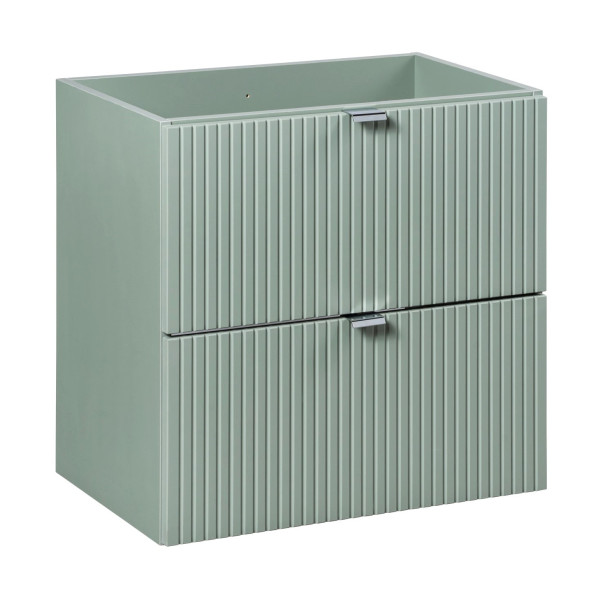 Nowoczesna Ryflowana Szafka pod Umywalkę 60 cm z Szufladami Szałwiowa Zielona LINE REED GREEN Comad