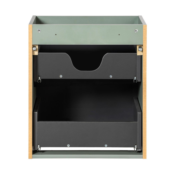 Nowoczesna Szafka pod Umywalkę 50 cm z Szufladami Ryflowana Zielona Szałwia LINE REED GREEN Comad