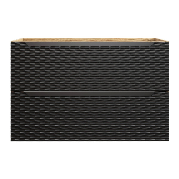 Nowoczesna Szafka pod Umywalkę 90 cm Drewniana Czarna z Szufladami OCEAN BLACK Comad