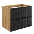 Nowoczesna Szafka pod Umywalkę 70 cm Wisząca z Szufladami Czarna Dąb OCEAN BLACK Comad