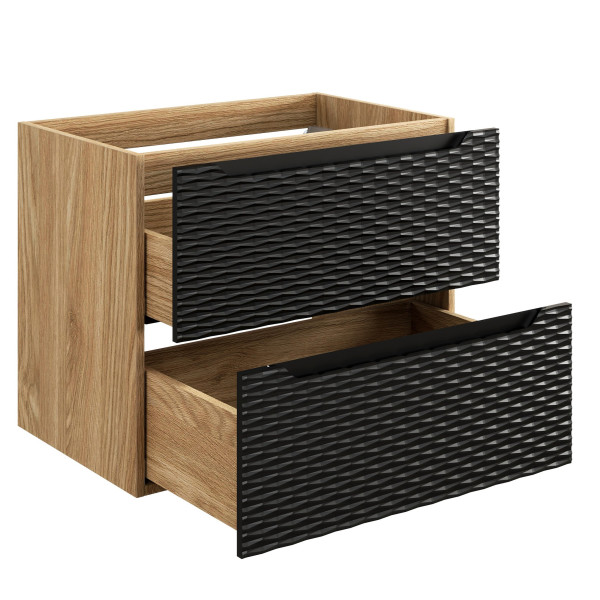 Nowoczesna Szafka pod Umywalkę 70 cm Wisząca z Szufladami Czarna Dąb OCEAN BLACK Comad