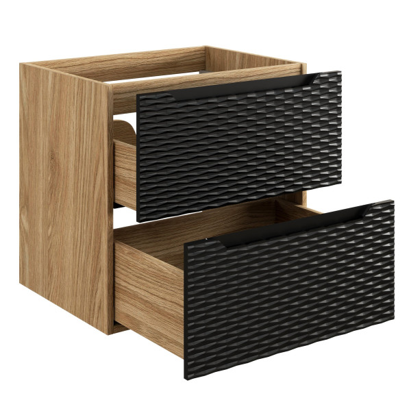 Nowoczesna Szafka pod Umywalkę 60 cm z Szufladami Czarna Dąb Loft OCEAN BLACK Comad