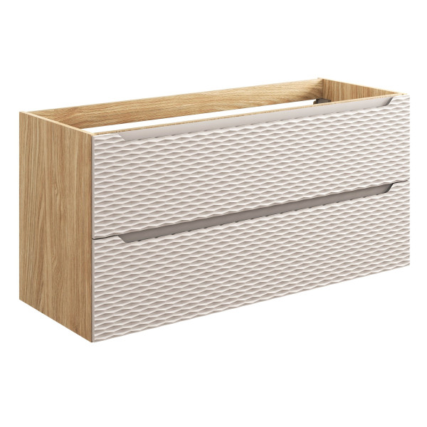 Nowoczesna Duża Szafka pod Umywalkę 120 cm z Szufladami Beżowa Boho OCEAN BEIGE Comad