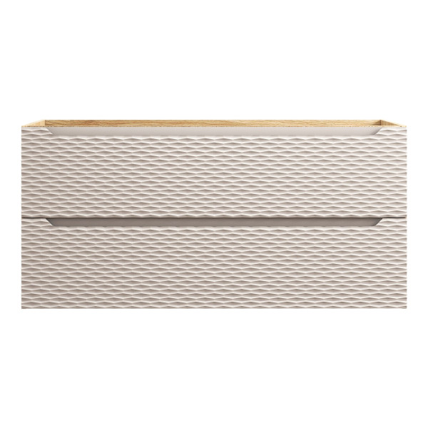 Nowoczesna Duża Szafka pod Umywalkę 120 cm z Szufladami Beżowa Boho OCEAN BEIGE Comad