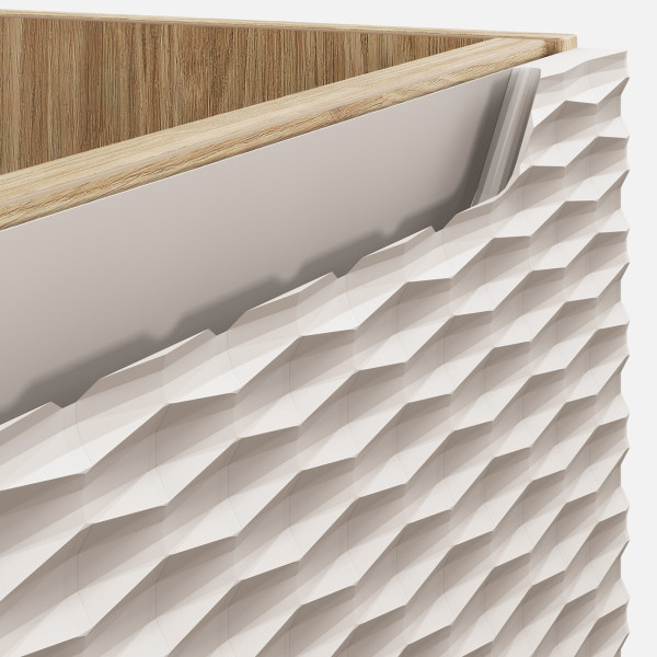 Nowoczesna Duża Szafka pod Umywalkę 120 cm z Szufladami Beżowa Boho OCEAN BEIGE Comad