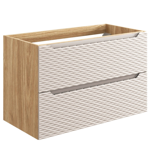 Nowoczesna Szafka pod Umywalkę 90 cm z Szufladami Beżowa Boho OCEAN BEIGE Comad