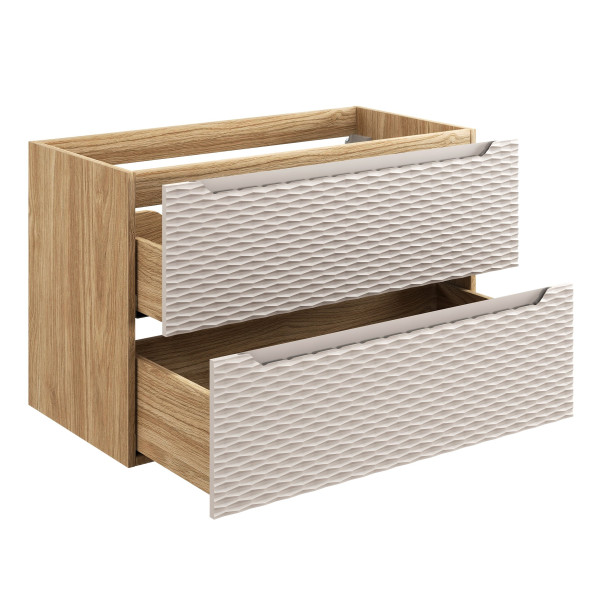 Nowoczesna Szafka pod Umywalkę 90 cm z Szufladami Beżowa Boho OCEAN BEIGE Comad