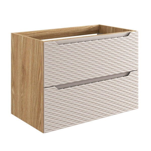 Nowoczesna Beżowa Szafka pod Umywalkę 80 cm z Szufladami OCEAN BEIGE Comad