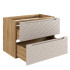 Nowoczesna Beżowa Szafka pod Umywalkę 80 cm z Szufladami OCEAN BEIGE Comad
