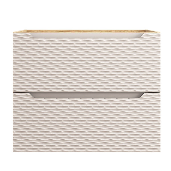 Wisząca Szafka pod Umywalkę 70 cm Dąb Beżowa z Szufladami OCEAN BEIGE Comad