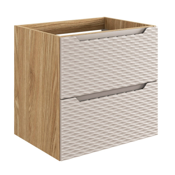 Nowoczesna Szafka pod Umywalkę 60 cm Beżowa Dąb do Łazienki Boho z Szufladami OCEAN BEIGE Comad
