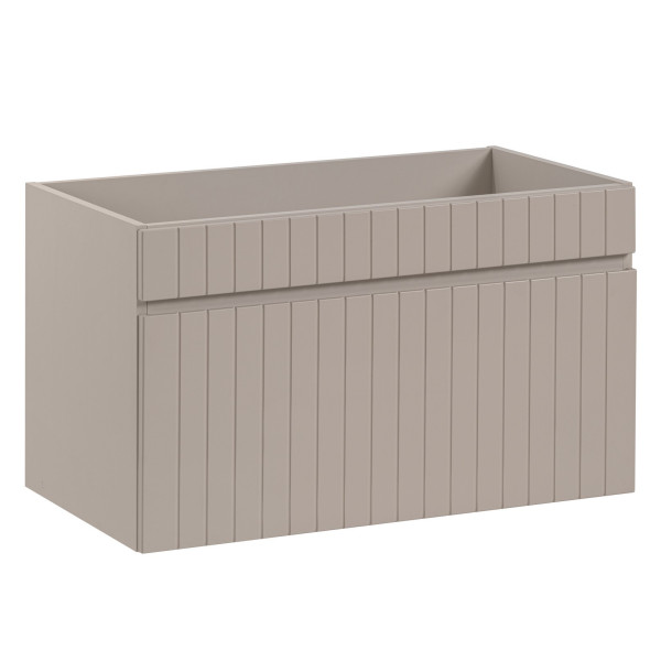 Beżowa Szafka Łazienkowa z Blatem pod Umywalkę 80 cm Ryflowana Dąb Coast Evoke ICONIC CASHMERE Comad