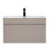 Beżowa Szafka z Umywalką 80 cm z Szufladą Ryflowana Matowa ICONIC CASHMERE Comad