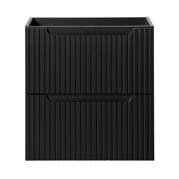 Nowoczesna Szafka pod Umywalkę 50 cm z Szufladami Ryflowana Matowa Czarna NOVA BLACK Comad