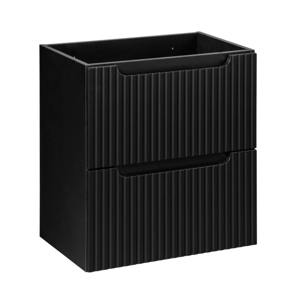 Nowoczesna Szafka pod Umywalkę 50 cm z Szufladami Ryflowana Matowa Czarna NOVA BLACK Comad