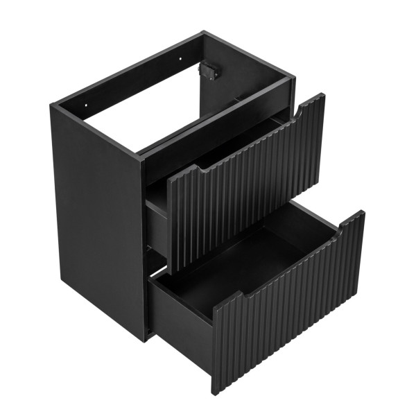 Nowoczesna Szafka pod Umywalkę 50 cm z Szufladami Ryflowana Matowa Czarna NOVA BLACK Comad