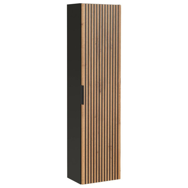 Nowoczesne Meble Łazienkowe z Umywalką 100 cm Dąb Wotan Lamelki Ryflowane do Łazienki Loft XILO Comad