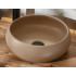 Nowoczesne Meble Łazienkowe Beżowe Matowe Zestaw Szafka z Umywalką 80 cm Słupek i Lustro ICONIC CASHMERE Comad