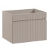 Nowoczesne Meble do Łazienki Ryflowane Beżowe Matowe Szafka z Umywalką 60 cm Słupek Lustro ICONIC CASHMERE Comad