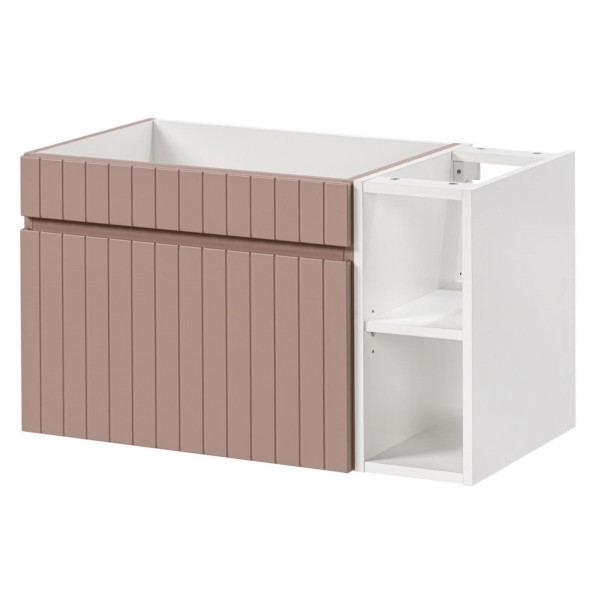 Szafka Łazienkowa Pod Umywalkę z Regałem 80cm Wisząca Różowy Matowy ICONIC Comad