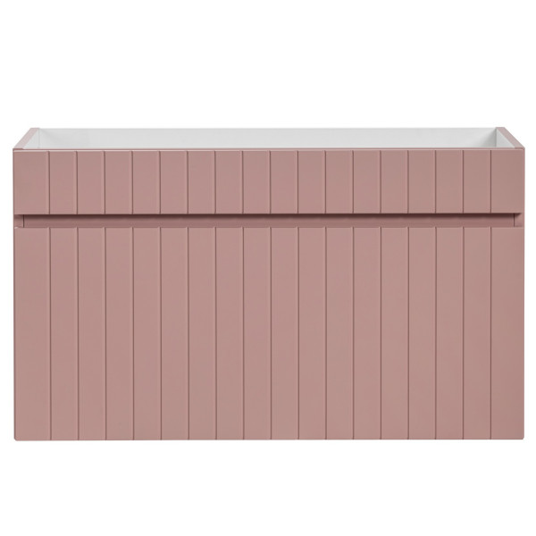 Szafka pod Umywalkę 80 cm Różowa ICONIC Wisząca Różowy Mat Front