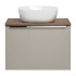 Szafka z Umywalką 60 cm Wisząca Szara Matowa Nowoczesna z Szufladami SANTA FE TAUPE Comad