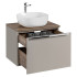 Szafka z Umywalką 60 cm Wisząca Szara Matowa Nowoczesna z Szufladami SANTA FE TAUPE Comad