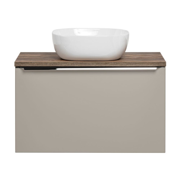 Szafka z Umywalką 80 cm do Łazienki Wisząca Szary Krzemowy Nowoczesny Mat SANTA FE TAUPE Comad