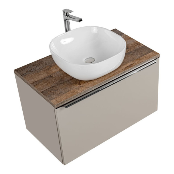 Szafka z Umywalką 80 cm do Łazienki Wisząca Szary Krzemowy Nowoczesny Mat SANTA FE TAUPE Comad