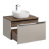 Szafka z Umywalką 80 cm do Łazienki Wisząca Szary Krzemowy Nowoczesny Mat SANTA FE TAUPE Comad