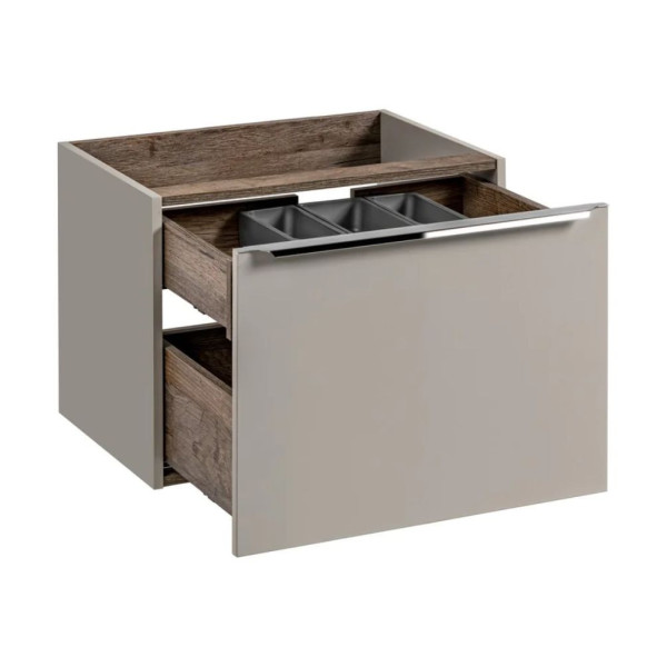 Szafka pod Umywalkę z Blatem 120 cm do Łazienki Vintage Dąb Szary Krzemowy Mat SANTA FE TAUPE Comad
