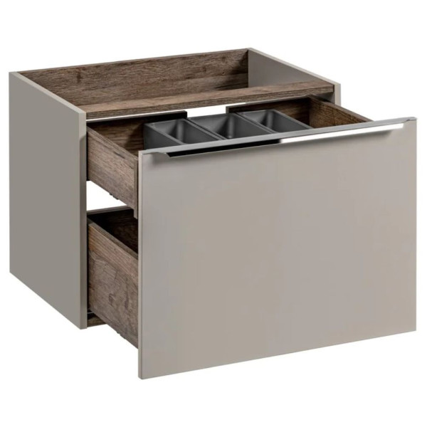 Szafka pod Umywalkę z Blatem 160 cm z Szufladami Vintage Wisząca Szary Krzem Matowy Nowoczesny SANTA FE TAUPE Comad