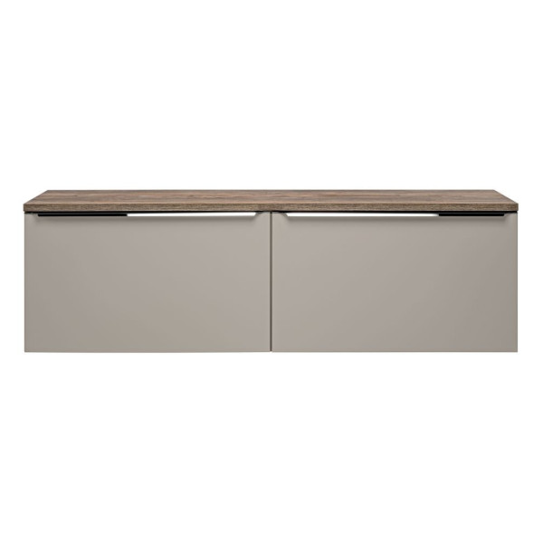 Szafka pod Umywalkę z Blatem 160 cm z Szufladami Vintage Wisząca Szary Krzem Matowy Nowoczesny SANTA FE TAUPE Comad