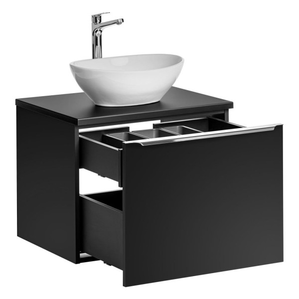 Nowoczesna Szafka pod Umywalkę Łazienkowa Nablatowa 60 cm Loft Wisząca Czarna Matowa SANTA FE BLACK LOLA
