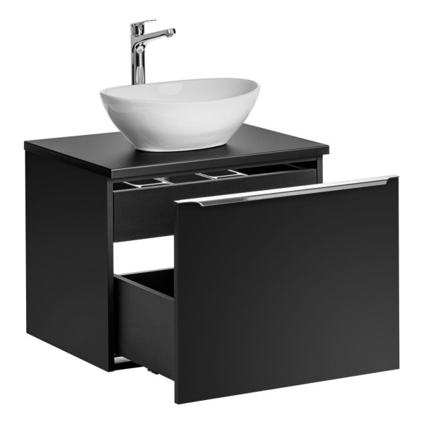 Nowoczesna Szafka pod Umywalkę Łazienkowa Nablatowa 60 cm Loft Wisząca Czarna Matowa SANTA FE BLACK LOLA