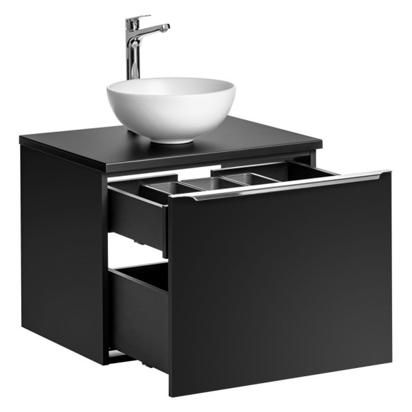 Szafka z Umywalką Nablatową 60 cm Wisząca do Łazienki Czarny Matowy Nowoczesna SANTA FE BLACK Comad