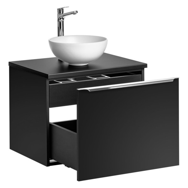 Szafka z Umywalką Nablatową 60 cm Wisząca do Łazienki Czarny Matowy Nowoczesna SANTA FE BLACK Comad