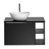 Szafka z Umywalką Regałem 80 cm do Łazienki Loft Czarny Matowy Nowoczesny SANTA FE BLACK Comad