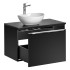 Szafka z Umywalką Regałem 80 cm do Łazienki Loft Czarny Matowy Nowoczesny SANTA FE BLACK Comad
