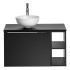 Szafka z Umywalką Nablatową Regałem 80 cm Wisząca Nowoczesna Matowa Czarna Loft SANTA FE BLACK Comad