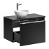 Szafka z Umywalką Nablatową Regałem 80 cm Wisząca Nowoczesna Matowa Czarna Loft SANTA FE BLACK Comad
