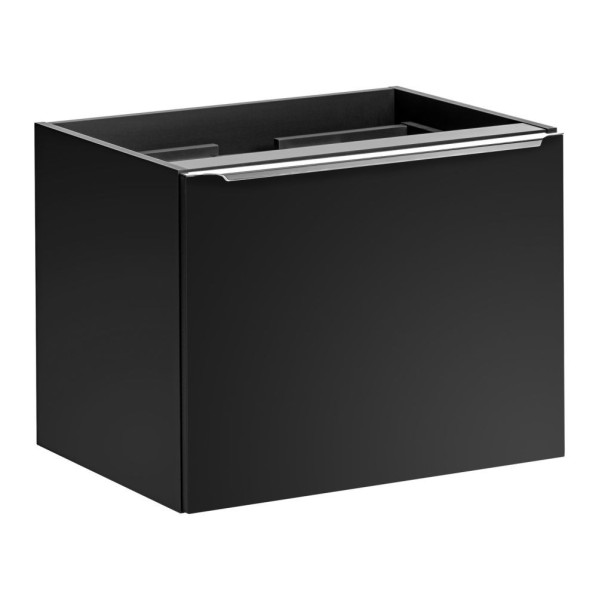Szafka z Umywalką Nablatową Regałem 80 cm Wisząca Nowoczesna Matowa Czarna Loft SANTA FE BLACK Comad