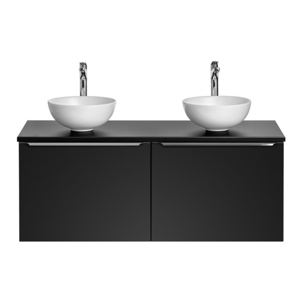 Podwójna Szafka z Umywalką Nablatową 120 cm Wisząca z Szufladami Czarny Matowy do Łazienki Loft SANTA FE BLACK Comad