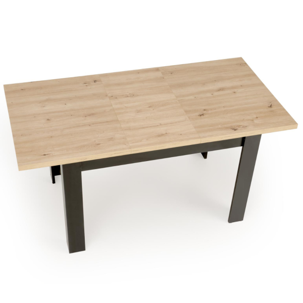 Stół Rozkładany 120-160/80 cm BAGIO Dąb Artisan Czarny z Góry