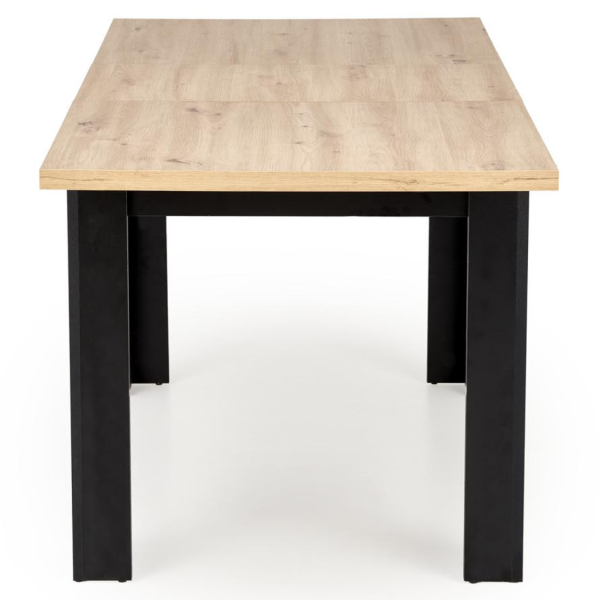 Stół Rozkładany 120-160/80 cm BAGIO Dąb Artisan Czarny Bok