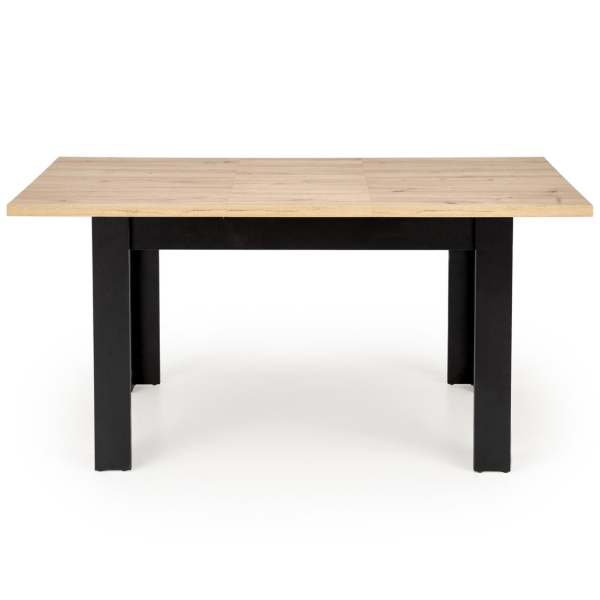 Stół Rozkładany 120-160/80 cm BAGIO Dąb Artisan Czarny Front Rozłożony