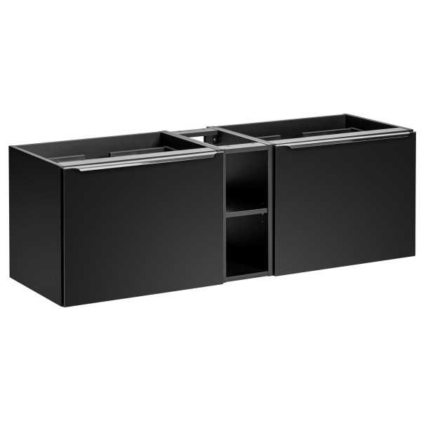 Nowoczesna Szafka pod Umywalkę z Blatem 140 cm z Szufladami do Łazienki Loft Wisząca Czarny Mat SANTA FE BLACK Comad