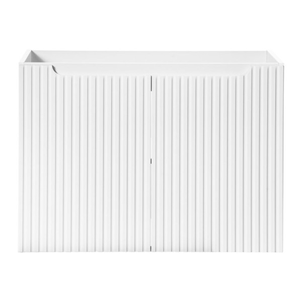 Biała Szafka pod Umywalkę z Blatem 80 cm Łazienkowa Ryflowane Fronty 2 Drzwiowa Matowa Biała NOVA Comad