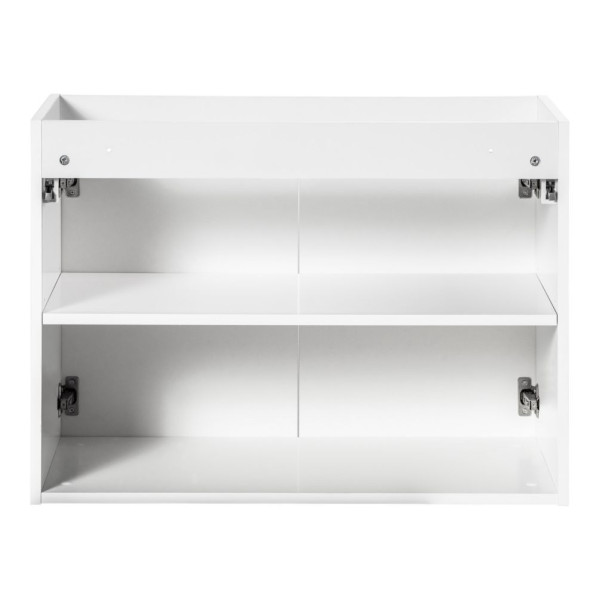 Biała Szafka pod Umywalkę z Blatem 80 cm Łazienkowa Ryflowane Fronty 2 Drzwiowa Matowa Biała NOVA Comad