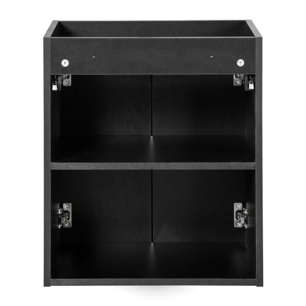 Ryflowana Szafka pod Umywalkę z Blatem 50 cm Łazienkowa 2 Drzwiowa Nowoczesna Czarna Matowa NOVA Comad